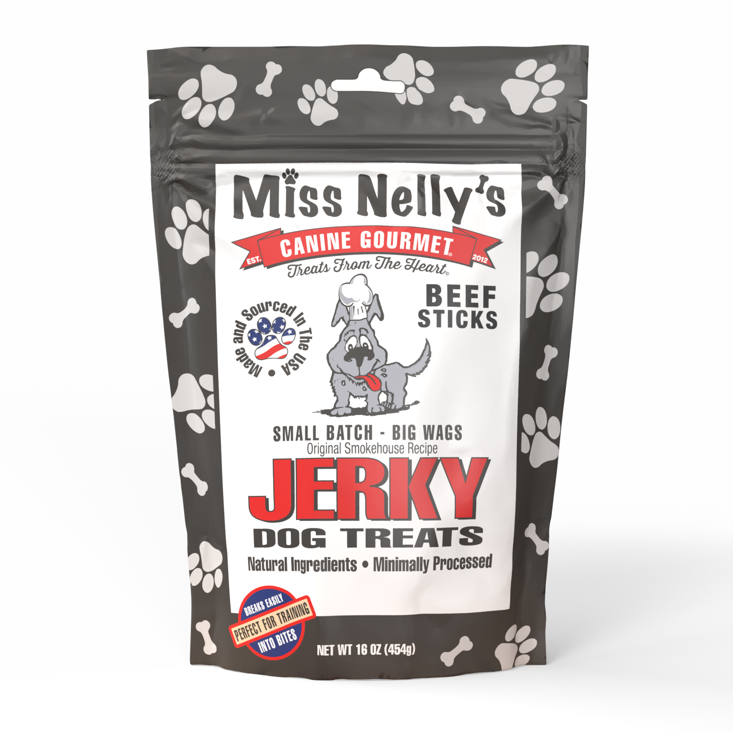 Miss Nelly’s Beef Sticks Jerky Dog Treats – 16 oz Pouch Questions & Answers