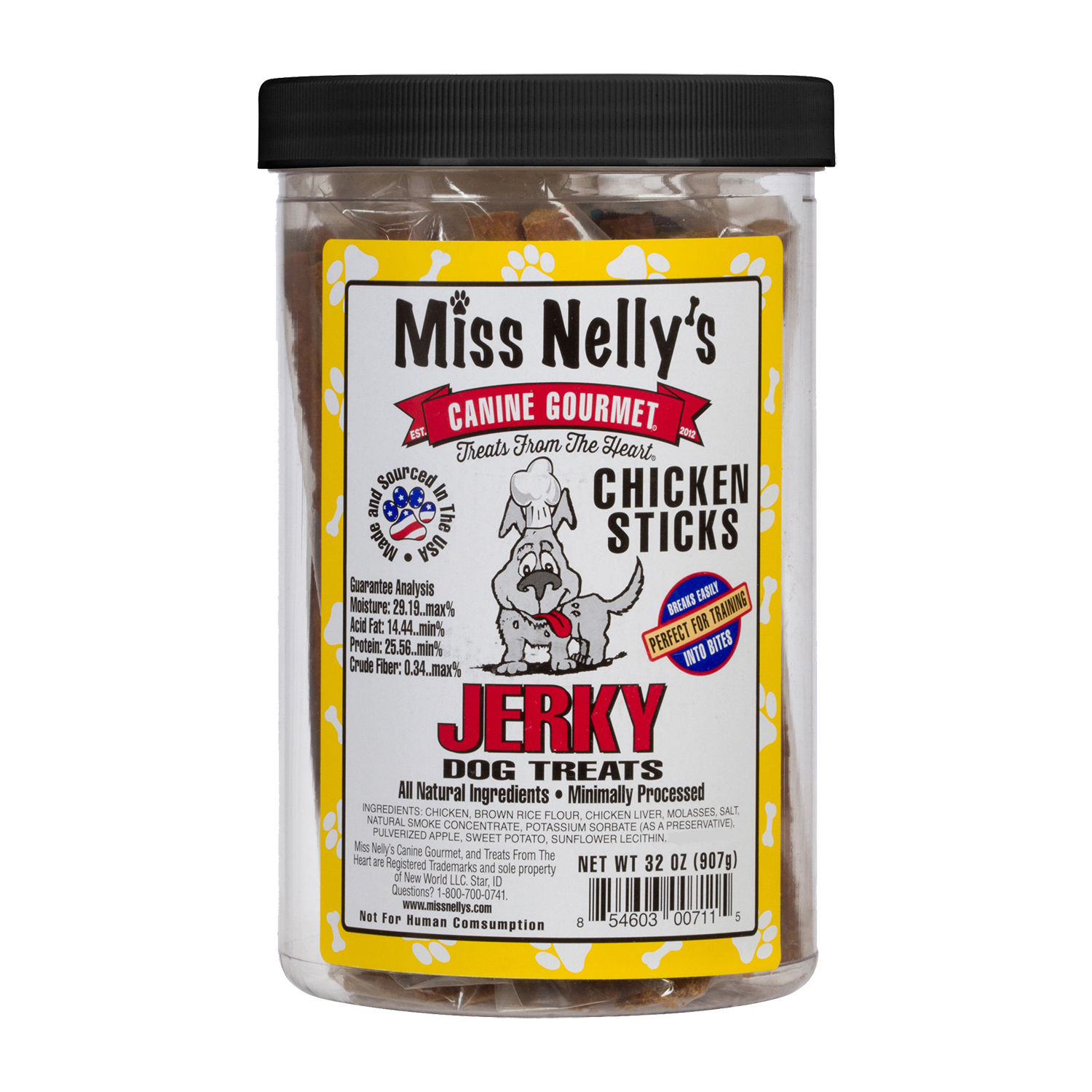 Is MSG included in Miss Nelly's Chicken Sticks jerky dog treats?